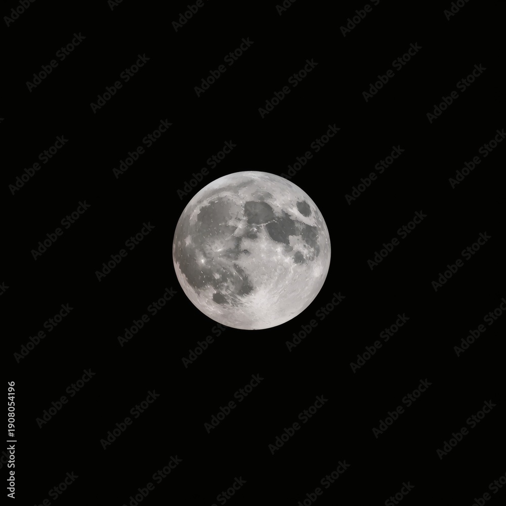 Fototapeta premium Black background image with white full moon color