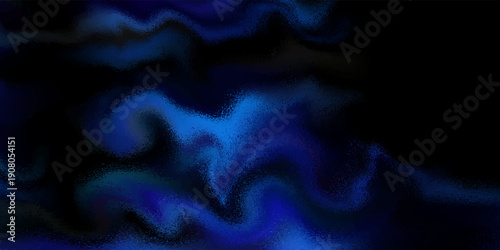 Abstract background featuring liquid blue chrome swirls with glowing electric waves and dark shadows for modern digital graphic design