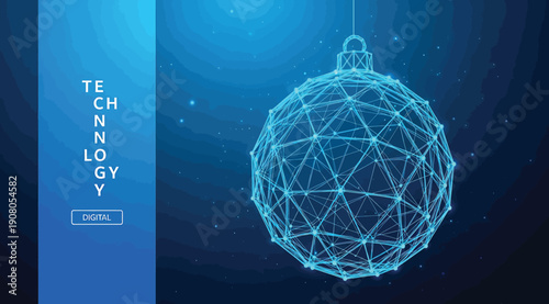 A blue graphic representation of a globe with a network of lines and points