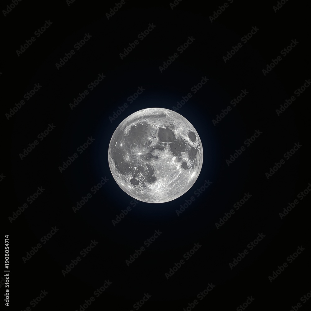 Fototapeta premium Black background image with white full moon color