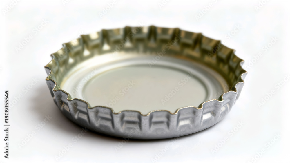custom made wallpaper toronto digitalInside view of a silver metal crown bottle cap isolated on white background.