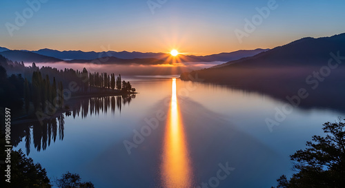 sunrise over lake