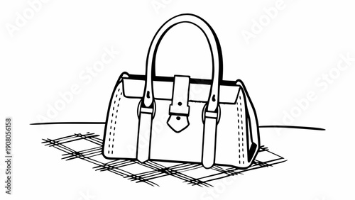 Elegant women's handbag in a linear style.