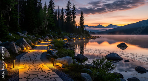 sunset over the river