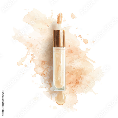 Concealer watercolor vector, hand-painted style, high-quality illustration isolated on white background.