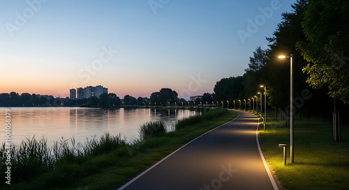 sunset over the river