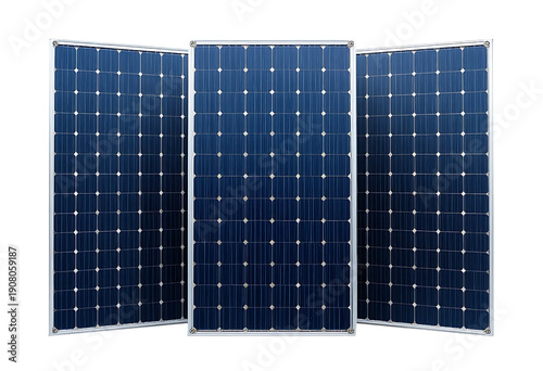 Realistic Solar Panel Isolated on White Background  Renewable Energy Equipment 