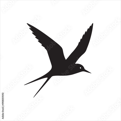 A arctic tern bird silhouette vector style
