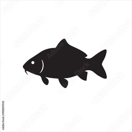 A carp fish silhouette vector style