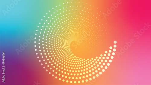 Gradient abstract spiral dotted particle for wave background