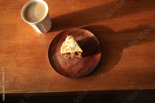 carrot cake and coffee