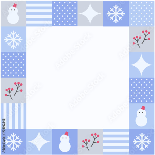 冬　パッチワーク風フレーム