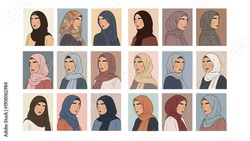 A diverse collection of sixteen individuals showcasing varied expressions and hairstyles.