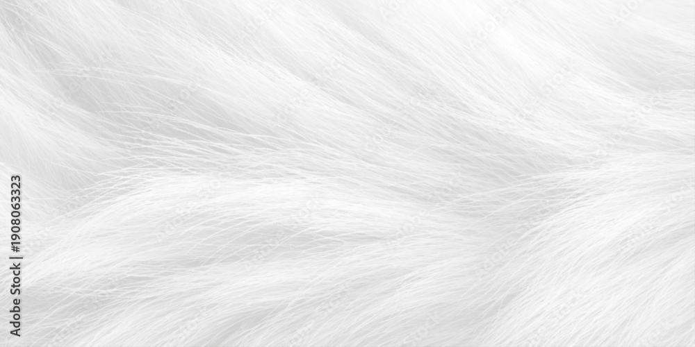 Fototapeta premium soft white fur texture with fine delicate fibers forming soft fur texture on white pattern background.