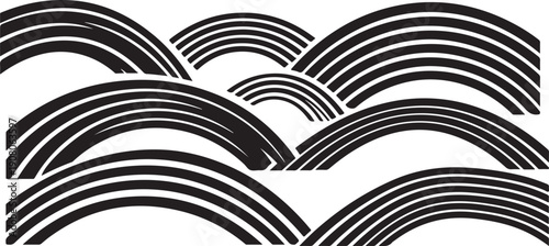 Black and white abstract wave pattern design element graphic