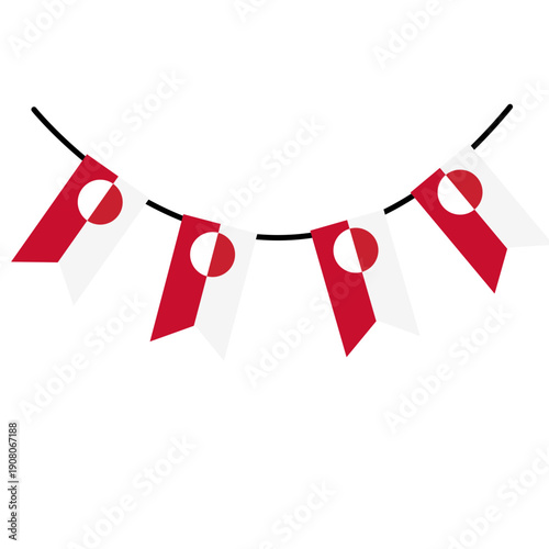 Greenland bunting flags on a string decoration