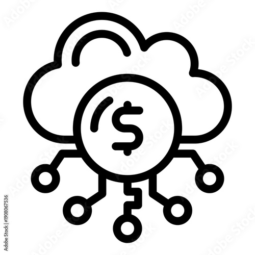 cloud mining icon vector