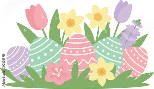 Easter Sunday Vector Illustration with Christian and Celebration Concept