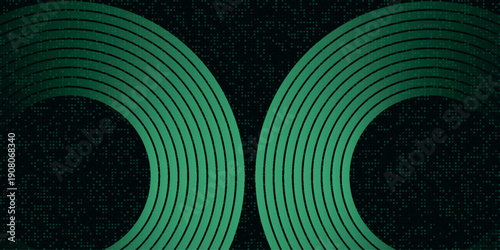 Abstract background with glowing green circle dots and curved lines. Modern technology design for cover, banner, website and card. Vector ESP. 2