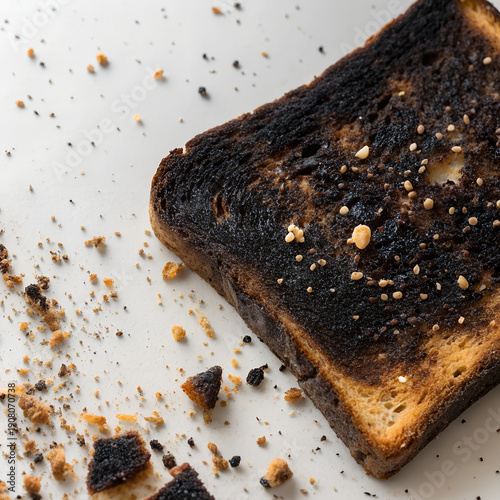 Burnt Black Toast Bread Surface Texture