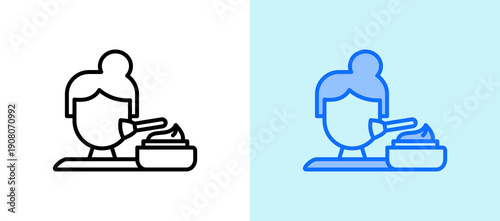 Facial Mask whiteblue icon