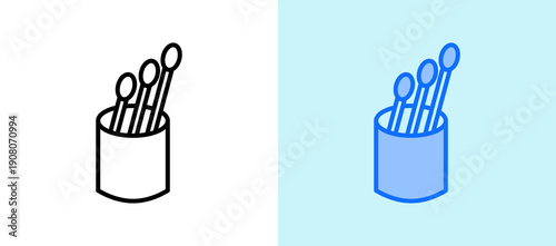 Cotton Swabs whiteblue icon