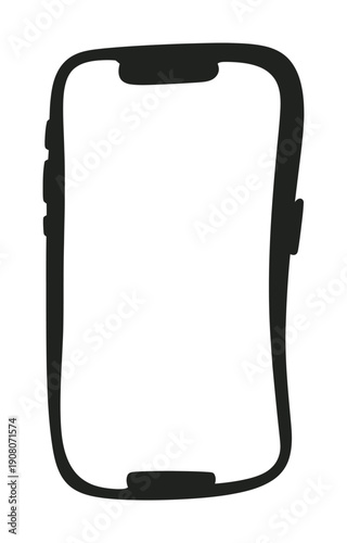 Vector graphic of a smartphone frame in black on a white background