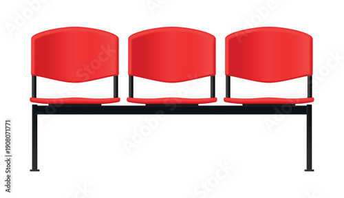 Illustration of rows of stadium seats, in bright colors, for sporting events, concerts or meetings.