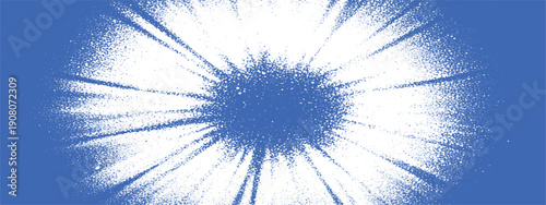 Abstract blue and white radial burst design.