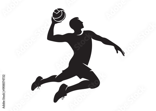 volleyball player logo silhouette vector, volleyball player jumping silhouette vector illustration, playing volleyball logo silhouette vector, volleyball sportsman logo vector silhouette logo