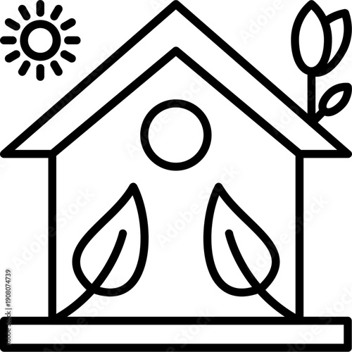 Green Living Home Icon