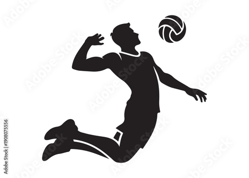 volleyball player logo silhouette vector, volleyball player jumping silhouette vector illustration, playing volleyball logo silhouette vector, volleyball sportsman logo vector silhouette logo