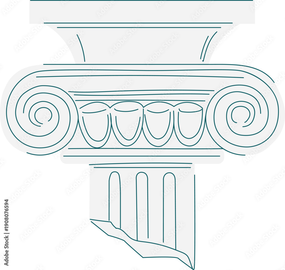 Fototapeta premium Broken antique order. Classic column stone top