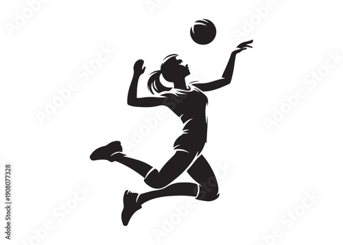 volleyball player logo silhouette vector, volleyball player jumping silhouette vector illustration, playing volleyball logo silhouette vector, volleyball sportsman logo vector silhouette logo