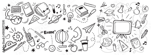 Hand Drawn Education Doodle Set