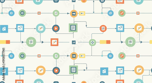 Abstract business workflow and process flowchart pattern illustration