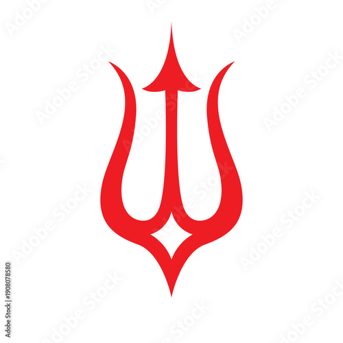 Vintage Trident Spear of Poseidon Neptune God Triton King logo design