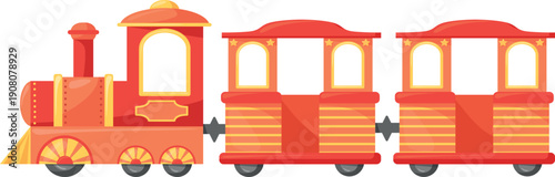 Kid train cartoon icon. Theme park ride