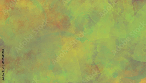 Abstract watercolor wash with green and yellow hues