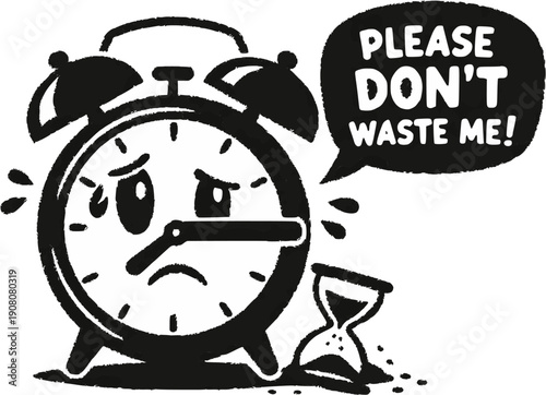 retro alarm clock time said don't wast me 