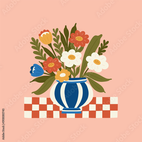 Floral abstract elements. Botanical composition. Modern trendy Matisse minimal style. Floral poster, invite. Vector arrangements for greeting card or invitation design