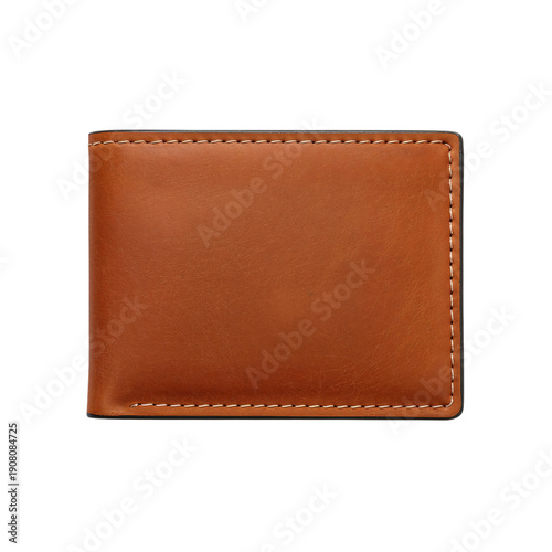 Brown Leather Wallet Resting on a Flat Surface in Bright Light During Daytime...