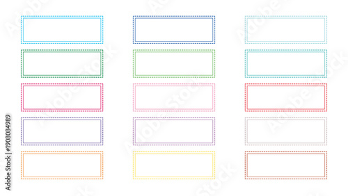 外側ステッチの飾り枠　長方形
Outer stitching decorative border - rectangular