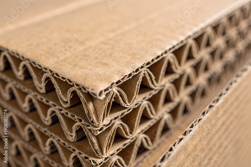 Corrugated Cardboard Cross Section Macro Texture
