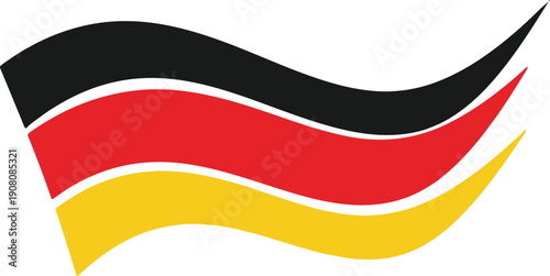 Stylized waving flag of germany graphic design