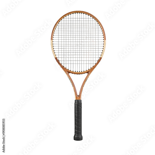 Wooden Tennis Racket for Practice and Play Displayed on a Plain Background
