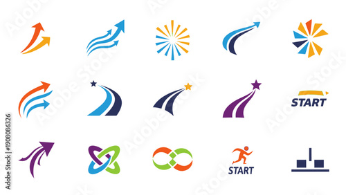 Collection of Business and Success Logos and Icons.
