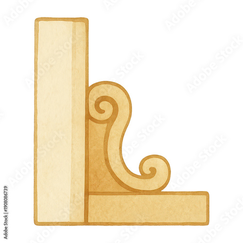 PNG Vintage architectural scroll design.