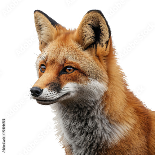 Fox Looking Towards the Camera With Clear Focus and Detailed Fur Patterns in ...