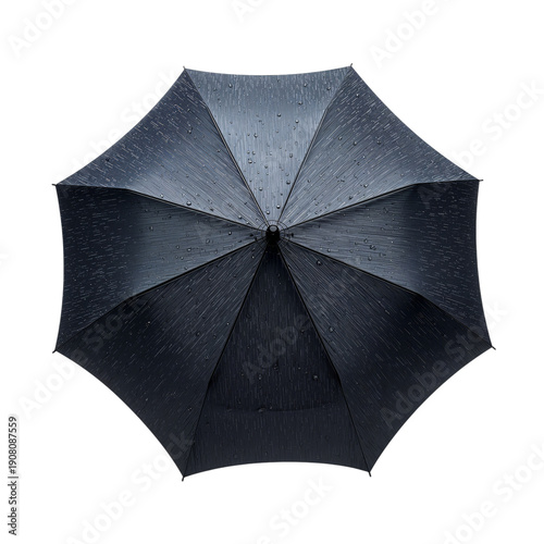 Umbrella With Raindrops on It in a Wet Weather Setting